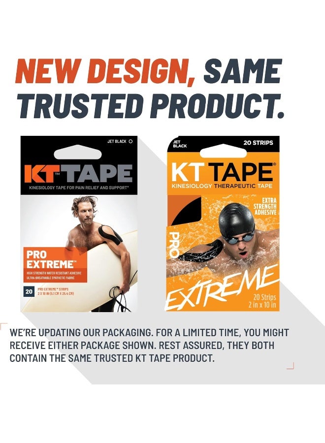 KT Tape Pro Extreme Synthetic Kinesiology Athletic Tape, 20 Count, 10” Precut Strips, Titan Tan - Image 2