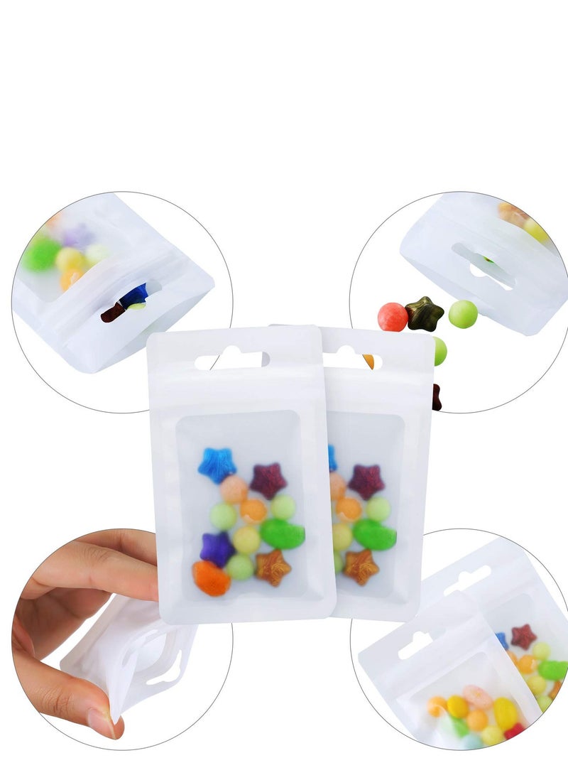 SOLARAE Foil Bags, Resealable Food Storage with Clear Pouch with Window for Candy Snack Jewelry Lash Lip Gloss, Holographic Bag 100 Pcs - Image 4