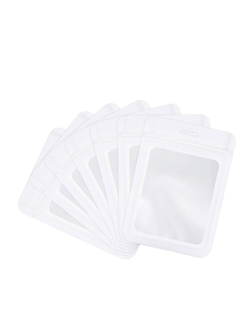 SOLARAE Foil Bags, Resealable Food Storage with Clear Pouch with Window for Candy Snack Jewelry Lash Lip Gloss, Holographic Bag 100 Pcs - Image 1