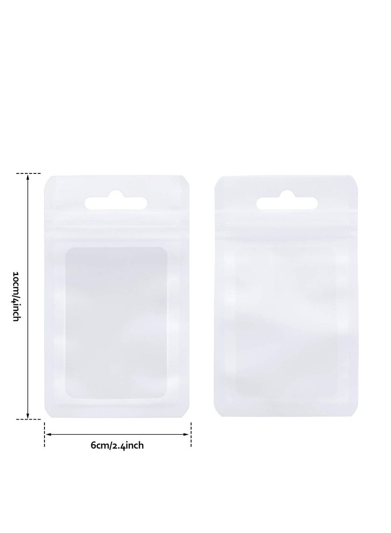 SOLARAE Foil Bags, Resealable Food Storage with Clear Pouch with Window for Candy Snack Jewelry Lash Lip Gloss, Holographic Bag 100 Pcs - Image 2