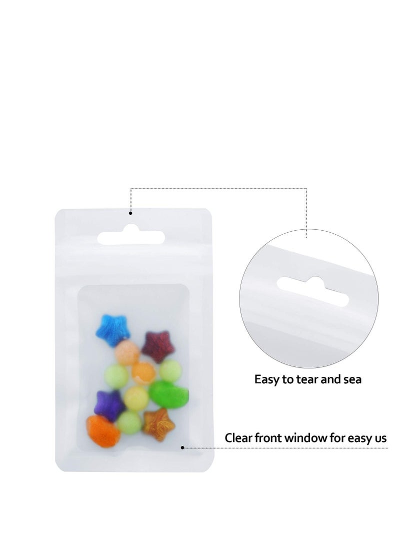 SOLARAE Foil Bags, Resealable Food Storage with Clear Pouch with Window for Candy Snack Jewelry Lash Lip Gloss, Holographic Bag 100 Pcs - Image 3