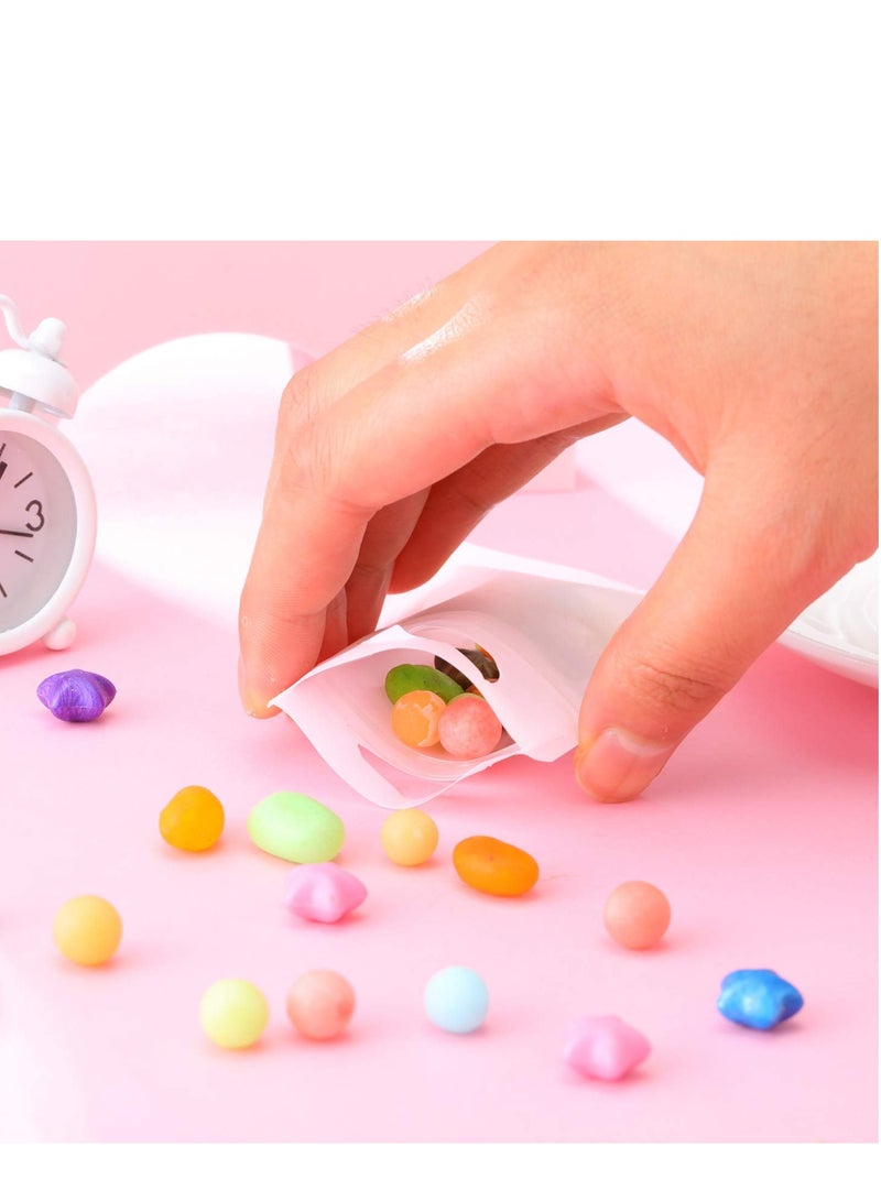 SOLARAE Foil Bags, Resealable Food Storage with Clear Pouch with Window for Candy Snack Jewelry Lash Lip Gloss, Holographic Bag 100 Pcs - Image 5