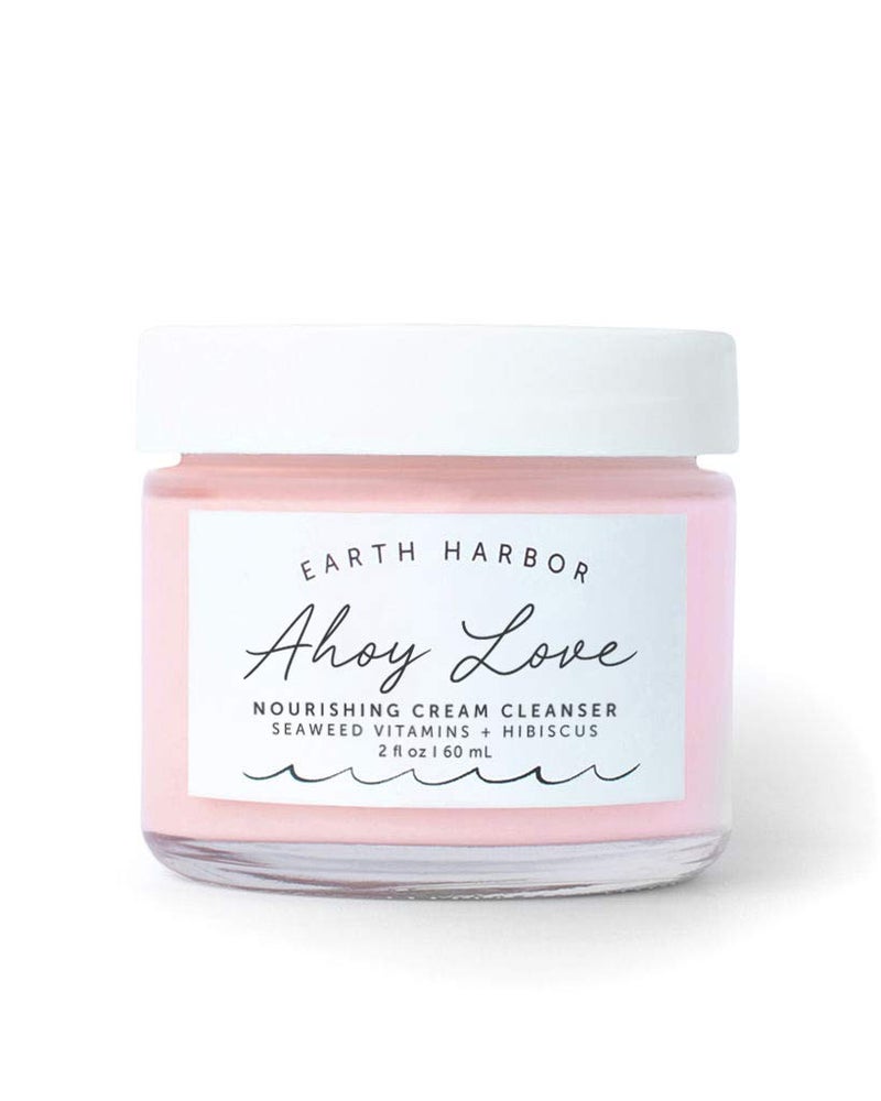 Earth Harbor | AHOY LOVE Nourishing Cream Cleanser - Cleans Without Stripping & Hydrates | Hibiscus + Seaweed Extract + Aloe Juice | 100% Vegan & Botanicals | 2oz