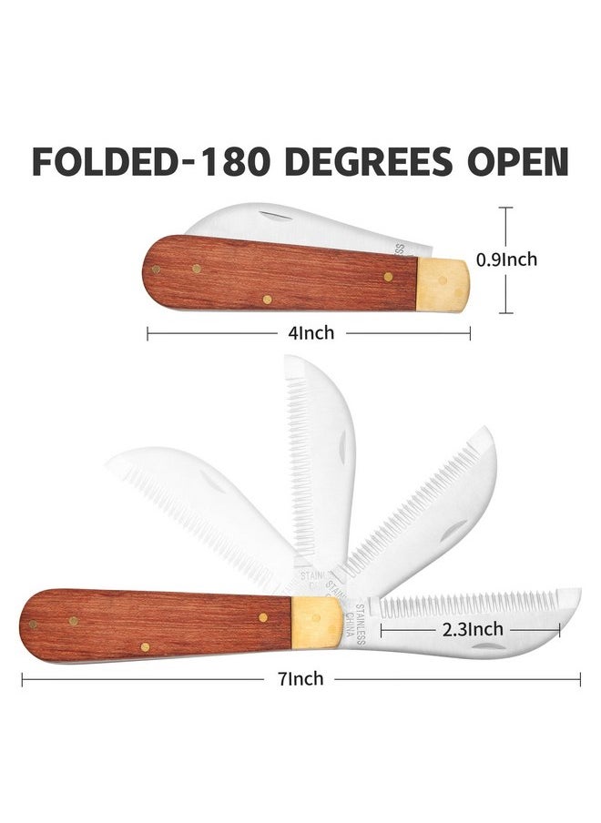 NRTFE Hand Stripping Tools for Horse Dog Grooming Shedding Blade Stripping for Horse Bot Eggs,Right Handed Fold Up Design