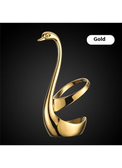 yongsheng Swan Tableware Spoon Fork Holder Gold 15.2x7cm， Elegant Small Gold Swan Base Holder for Coffee Bar & Dining, Perfect for Wedding & Entertaining Table Decor  - Image 1