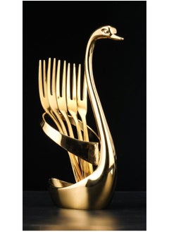 yongsheng Swan Tableware Spoon Fork Holder Gold 15.2x7cm， Elegant Small Gold Swan Base Holder for Coffee Bar & Dining, Perfect for Wedding & Entertaining Table Decor  - Image 2