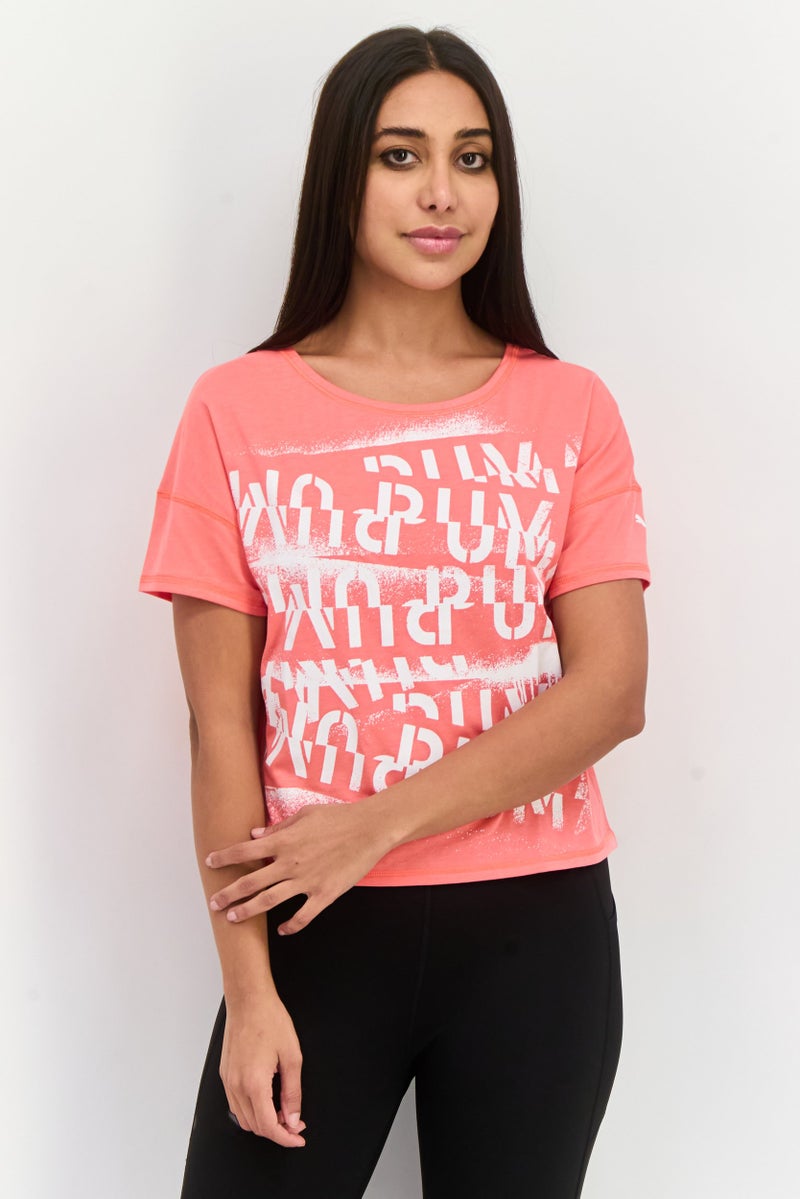 PUMA Women Sportswear Fit Short Sleeves Training T-Shirt, Pink - Image 1