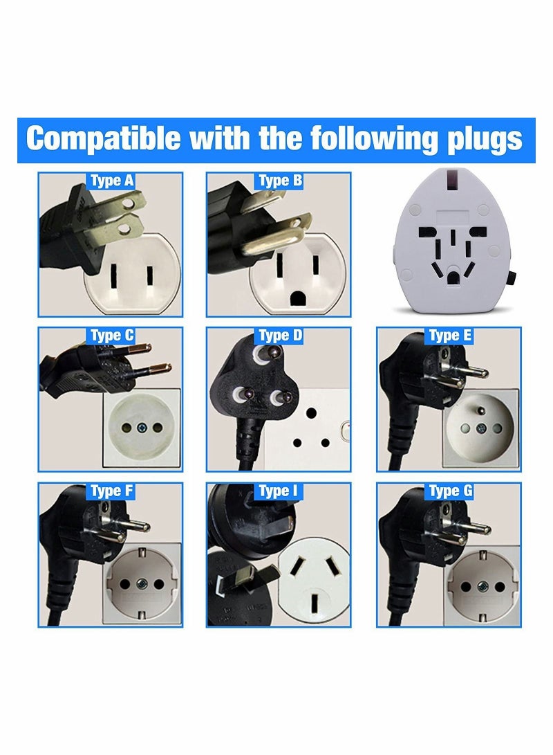 KASTWAVE Travel Adapter International Universal Power Multi Plug 2 USB Port Adapter - Image 5