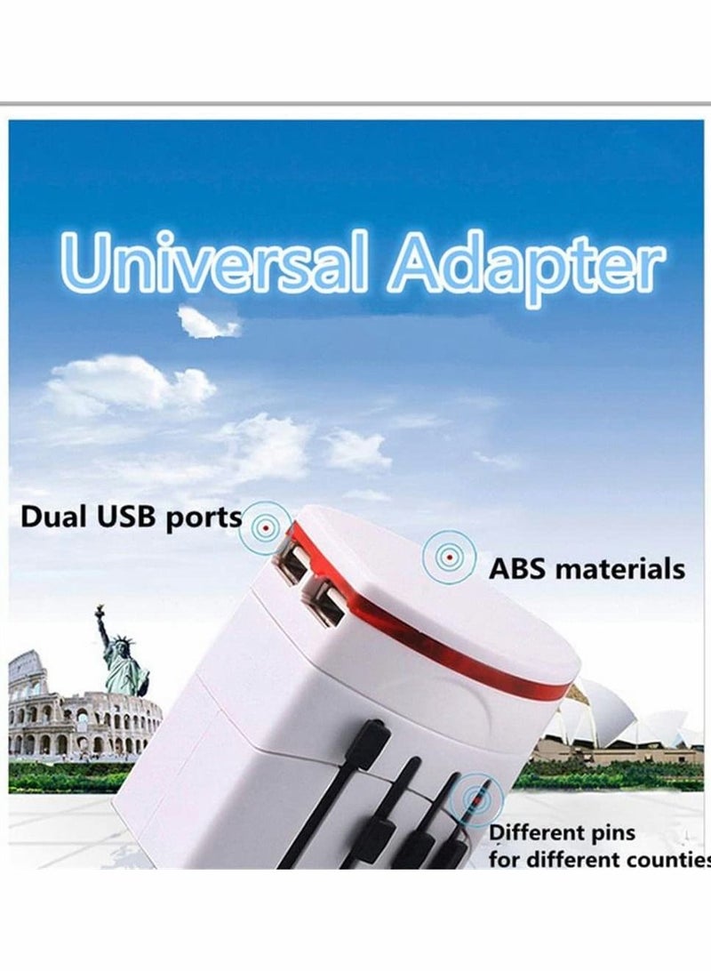 KASTWAVE Travel Adapter International Universal Power Multi Plug 2 USB Port Adapter - Image 4