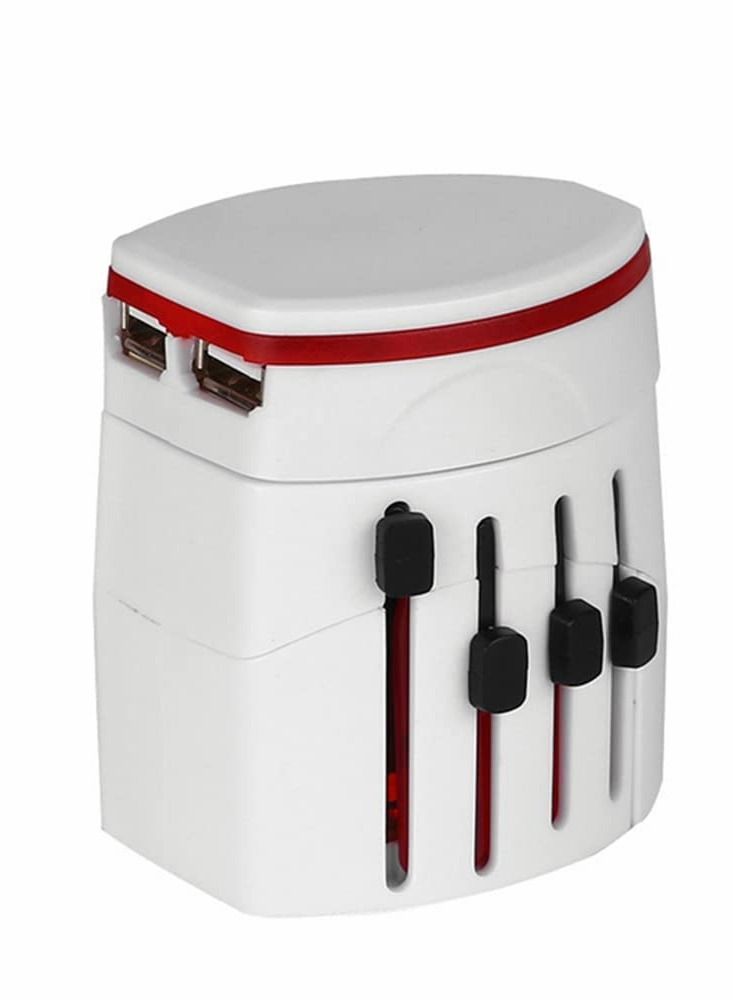 KASTWAVE Travel Adapter International Universal Power Multi Plug 2 USB Port Adapter - Image 1