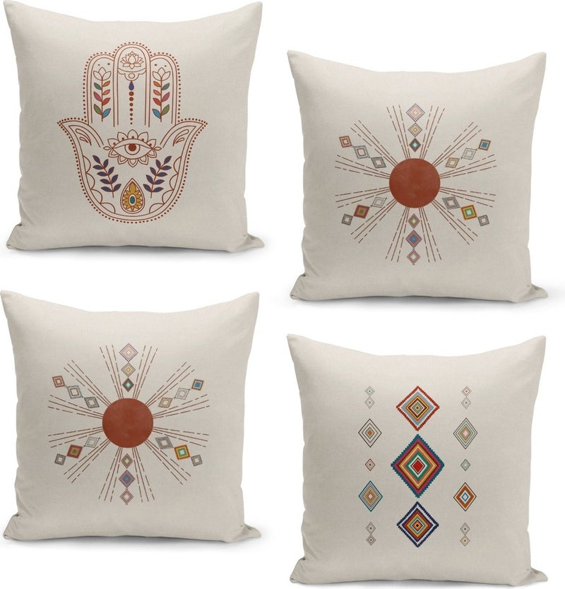 Filamente 4-Piece Cushion Cover Set Ramadan Special Pattern Double-Sided Digital Printed 