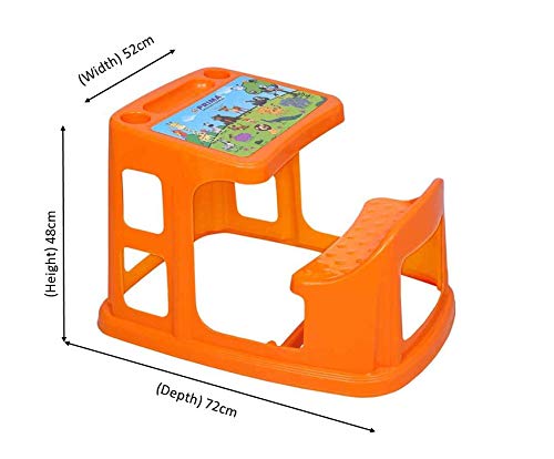 PRIMA طاولة دراسة للأطفال من برايم جونيور وسينيور مع كرسي بلاستيكي وحامل أكواب للأطفال من عمر 25 سنة - Image 2