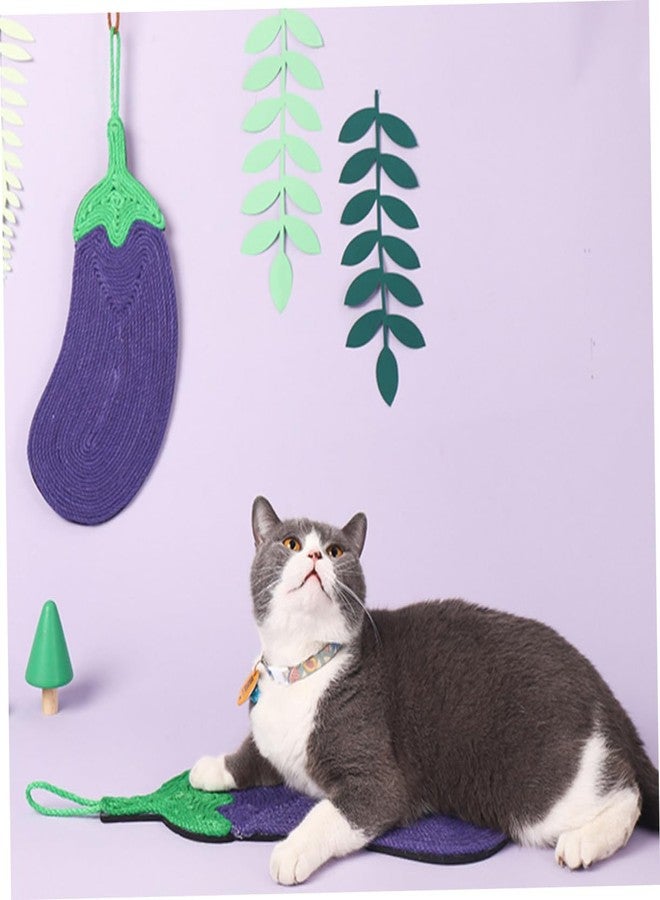 balacoo Cat Scratching Pads Sisal Eggplant Shaped Scratch Board Cat Toys Floor Scratch Mat Scratcher Playing Mat for Pet Supplies - Image 2