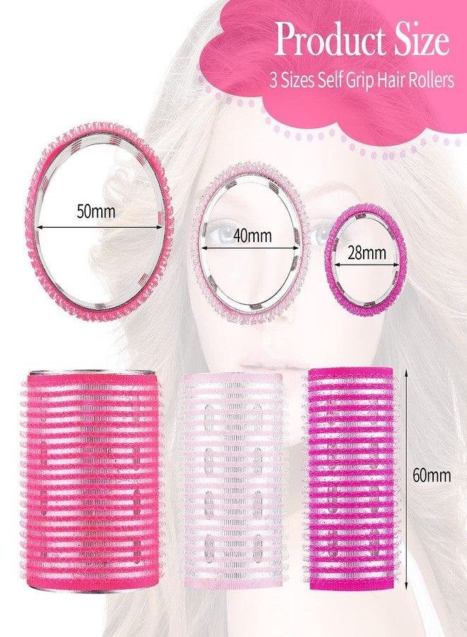 WILLBOND 37 Pcs Aluminum Thermal Hair Rollers Set 3 Sizes Self Grip Hair Rollers 18 Pcs Duckbill Clips, Comb Hairdressing Styling Tool for Women, Men(1.1,Pink Series) - Image 3