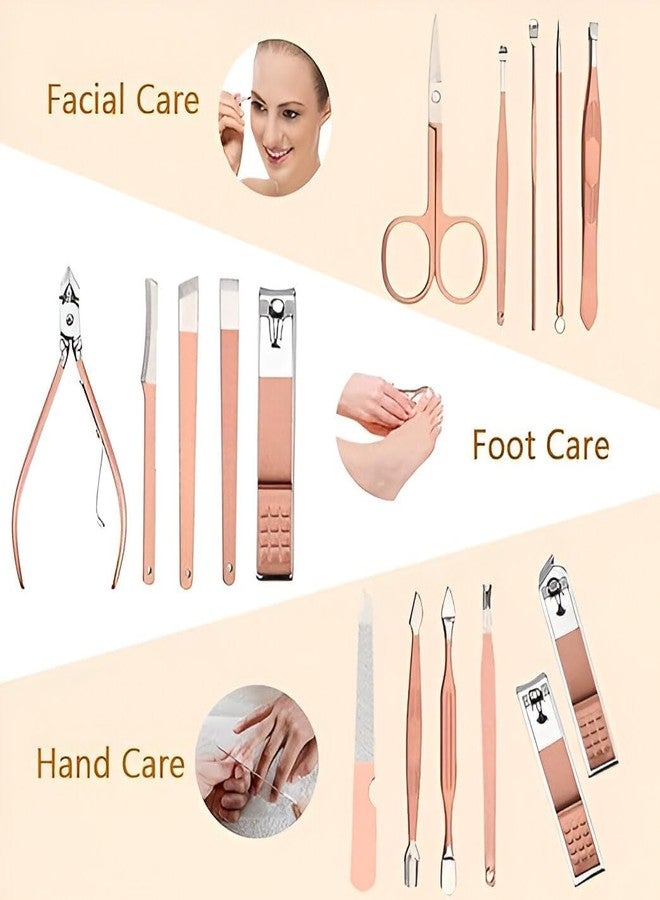 DEEMPU 16-Piece Manicure Set Nail Clipper Kit - Stainless Steel Nail & Pedicure Tools for Men & Women | Professional Grooming Kit for Hand, Foot, Skin & Facial Care in Travel Case (MULTICOLOR) - Image 2