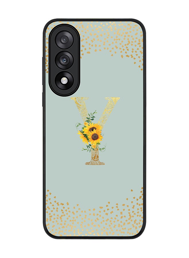 Stylizedd For OnePlus Nord 5 / Ace 5 Ultra Case,Slim fit Camera Protection, Shockproof Thin Phone cover  - Custom Floral Monogram - Y  (Light Grey )