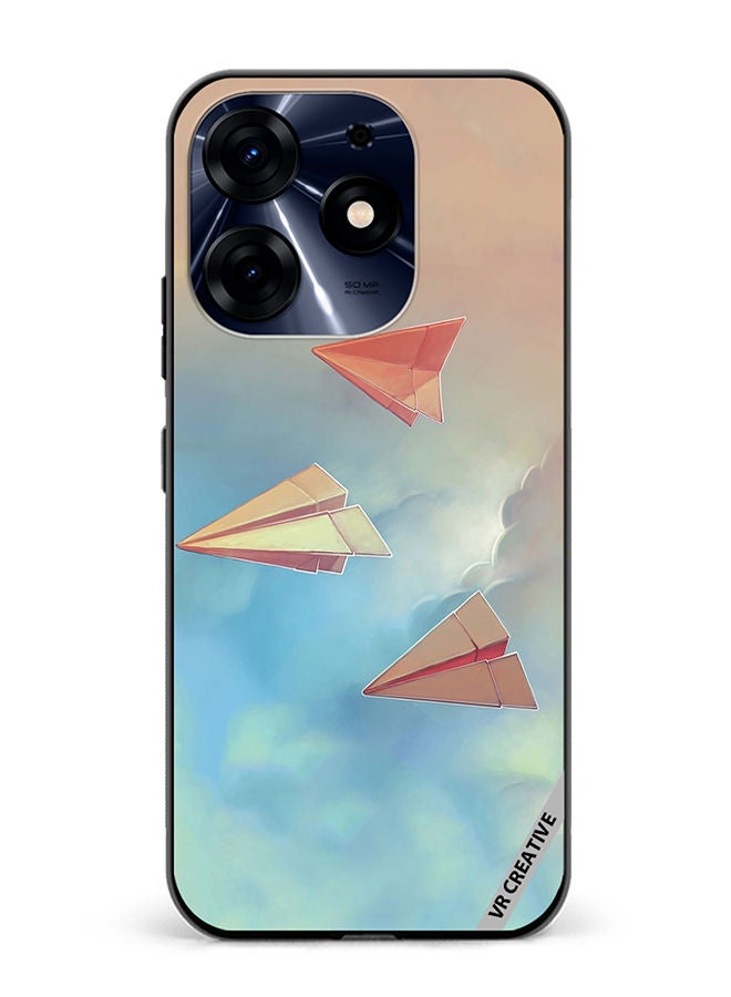 VR CREATIVE Protective Case Cover For Tecno Spark 10 Pro Paper Plane Design  Multicolour - Image 1