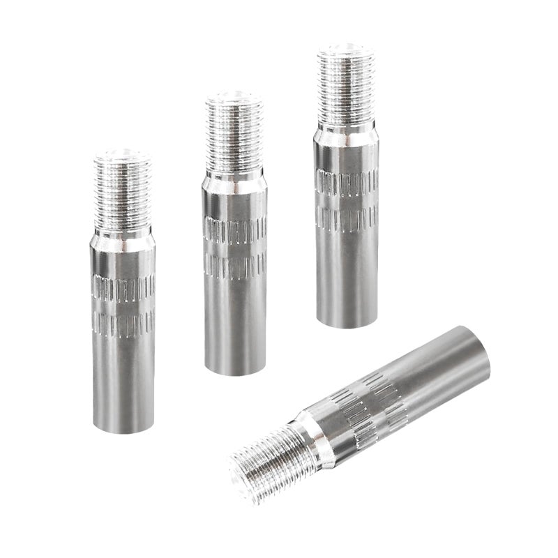 Augeny 4PCS 39mm Valve Cap Stem Extenders Screwon Car Tire Valve Stem Extensions Universal Nickle Plated Brass Wheel Tire Caps Extender Adapter for Car Truck Motorcycle Bike
