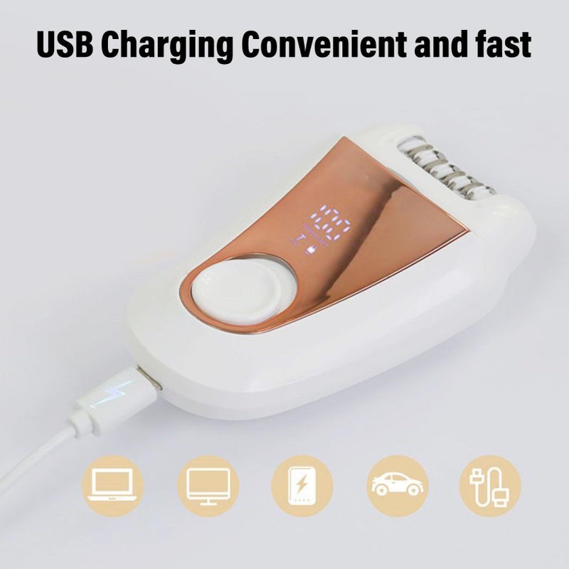 2 في 1 مزيل شعر نسائي قابل لإعادة الشحن عبر USB مع شاشة رقمية مقاوم للماء للاستخدام الجاف والرطب - Image 4