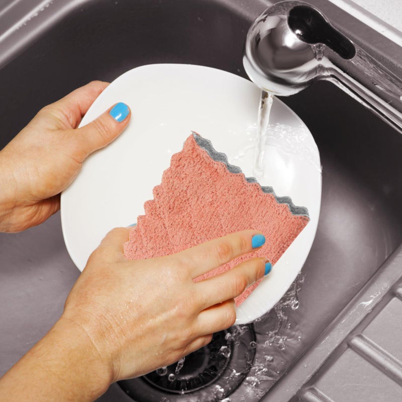 Reusable Microfiber Dish Cloths 10 Pack Thick Absorbent Multi Color Kitchen Towels - Image 5
