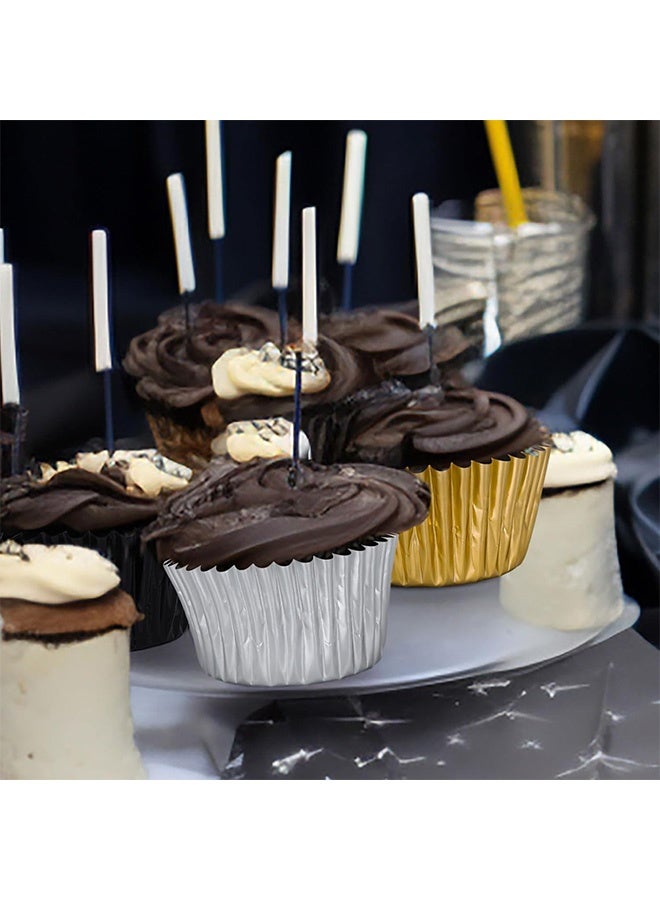 MXN 300 Pcs Metallic Foil Cupcake Liners - Disposable Baking Paper Cups - Greaseproof Muffin Wrapping Packaging Cups for Birthday Parties Weddings Home Baking and Dessert Decor - Image 5