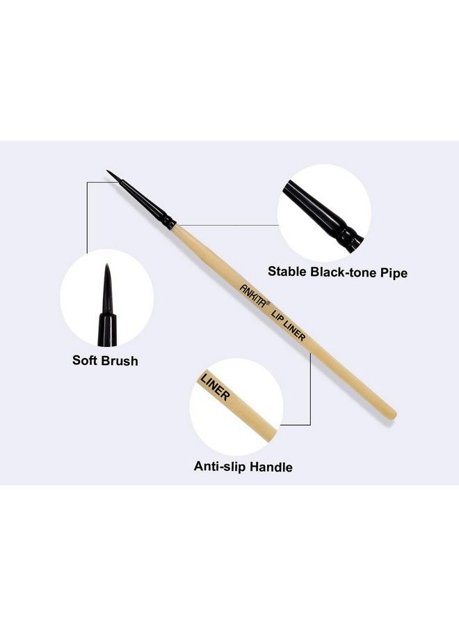 Ankita Make Up Brush With Wooden Handle And Natural Animal/Synthetic Hair (Lip Filler)  - Image 3