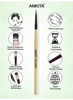 Ankita Make Up Brush With Wooden Handle And Natural Animal/Synthetic Hair (Lip Filler)  - Image 4