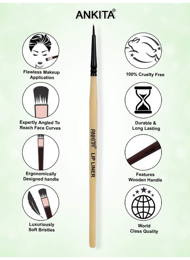Ankita Make Up Brush With Wooden Handle And Natural Animal/Synthetic Hair (Lip Filler)  - Image 4