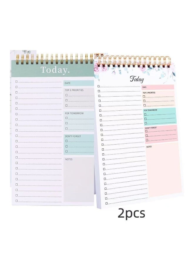 مفكرة قائمة المهام، 104 صفحة مفكرة قائمة المهام B5 مفكرة مخطط يومي غير مؤرخة مع قائمة التحقق من المهام مستلزمات مدرسة وزارة الداخلية، الربط الحلقي المزدوج المفكرة غير مؤرخة مخطط يومي مثالي لتعزيز الإنتاجية وتحقيق الهدف - Image 1