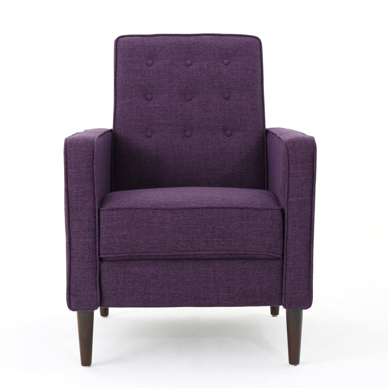 Christopher Knight Home Mervynn MidCentury Modern Fabric Reclinerpolyester Muted Purple  Dark Espresso