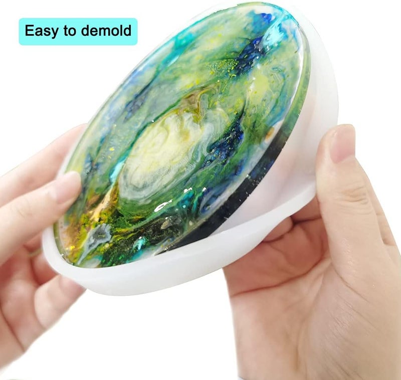 findTop 3 Pcs Silicone Molds with 2 Tweezers Include Round Rectangle Heart Shaped Coaster Mold for DIY Decorative Coaster - Image 4