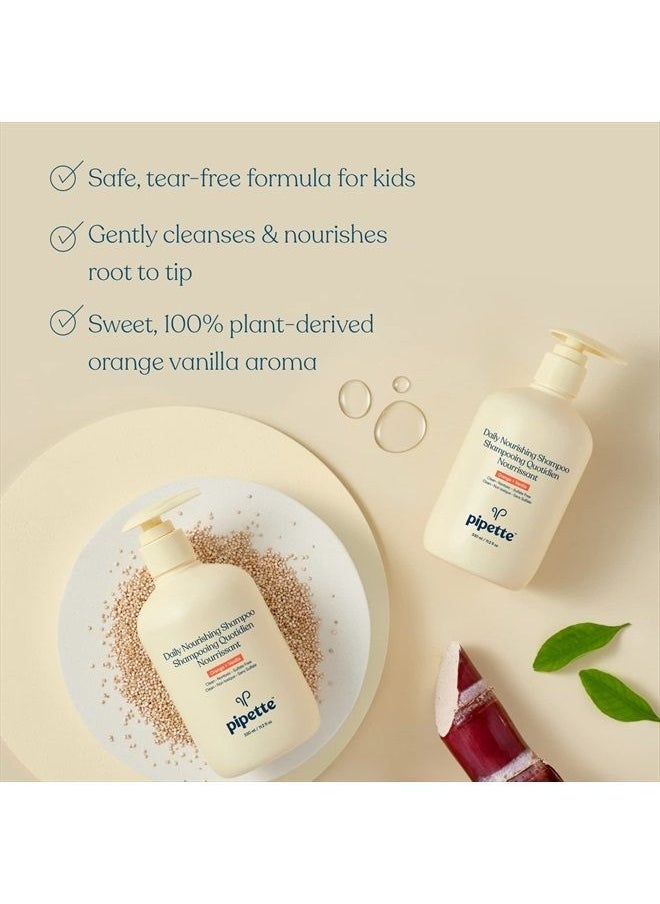 pipette Daily Nourishing Shampoo - Tear Free Shampoo for Kids, Adds Moisture, 100% Plant-Derived Squalane and Quinoa, Orange + Vanilla Aroma, 11.2 fl oz  - Image 3
