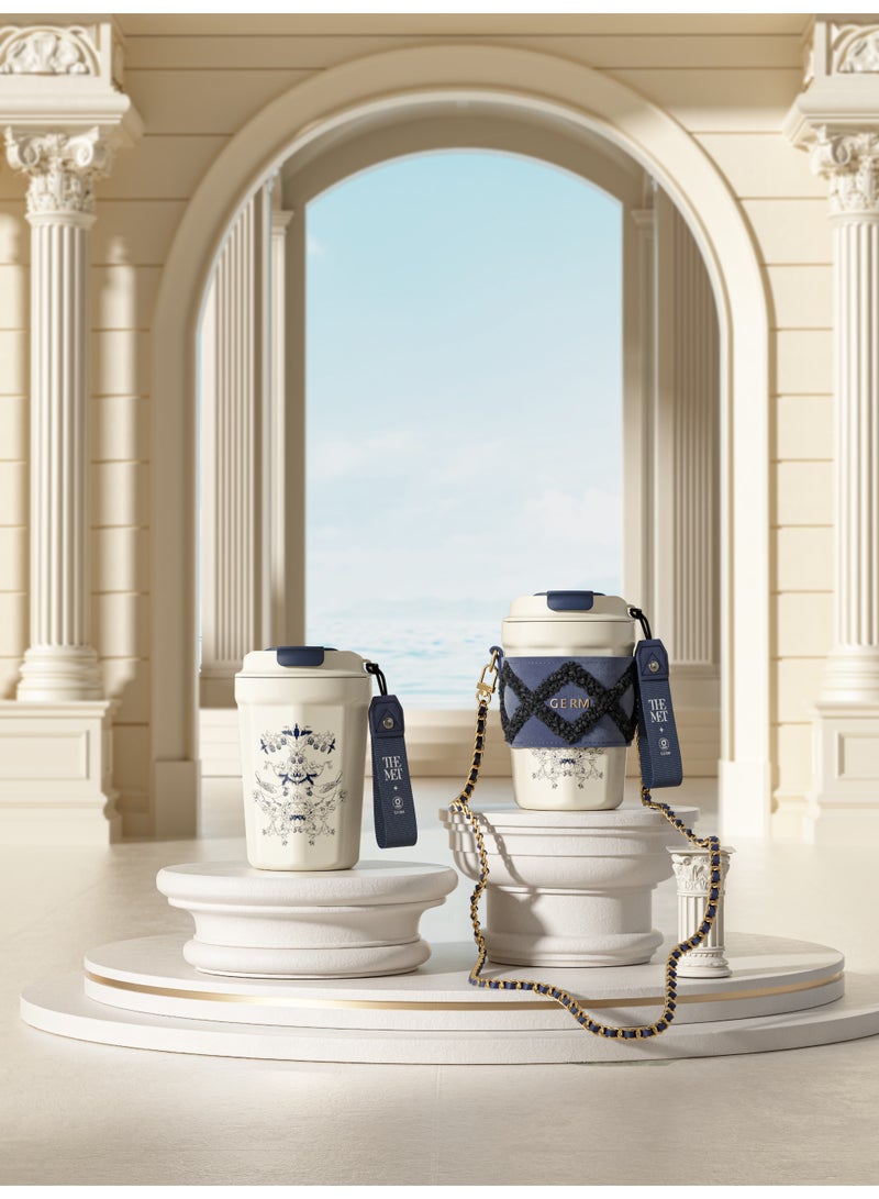 GERM Oriental Blue Octagon Vacuum Tumbler 390ml | GERM × THE MET Regal Bloom Stainless Steel Insulated Mug | BPA-Free, Leak-Proof Art Series Thermos Cup | Hot & Cold Travel Flask | Elegant Museum-Inspired Design - Image 3