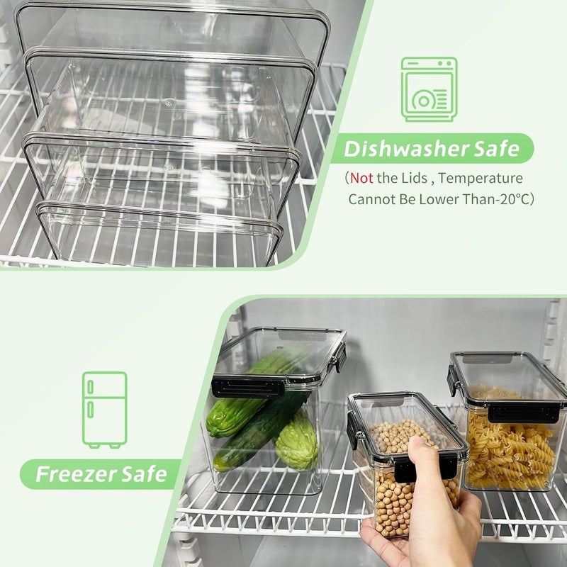 إل ديس مجموعة المكونة من 4 قطع لحاويات تخزين الطعام بأغطية قفل محكمة مطورة | خالية من BPA، مانعة للتسرب 100% ومحكمة الإغلاق لحاويات تحضير الوجبات | آمنة للاستخدام في الفريزر والميكروويف وغسالة الأطباق. - Image 3