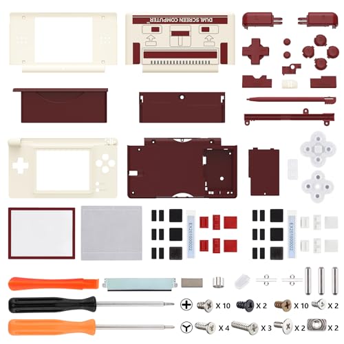 eXtremeRate Classic FC Style Replacement Full Housing Shell for Nintendo DS Lite Custom Handheld Console Case Cover with Buttons Screen Lens for Nintendo DS Lite NDSL Console NOT Included - Image 3