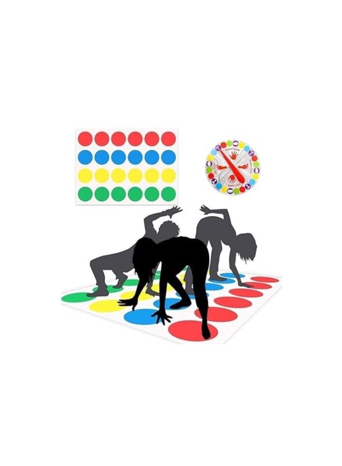 لعبة تويستر الأرضية للأطفال والكبار والعائلات - لعبة توازن كلاسيكية للحفلات مع بطاقة دوارة، ممتعة في الداخل والخارج - Image 1