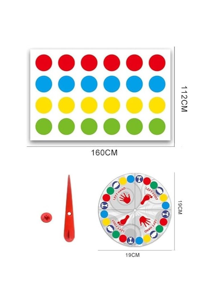 لعبة تويستر الأرضية للأطفال والكبار والعائلات - لعبة توازن كلاسيكية للحفلات مع بطاقة دوارة، ممتعة في الداخل والخارج - Image 4