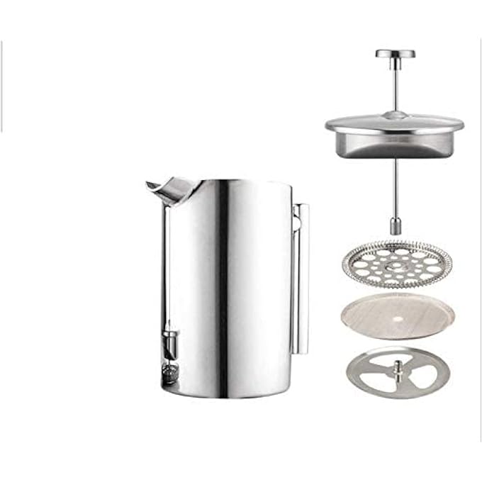 NicoSeeWonder 350Ml French Press Coffee Maker Double Wall Insulation 188 Stainless Steel Heat Resistant Tea Or Cafetiere Kettle Set - Image 3