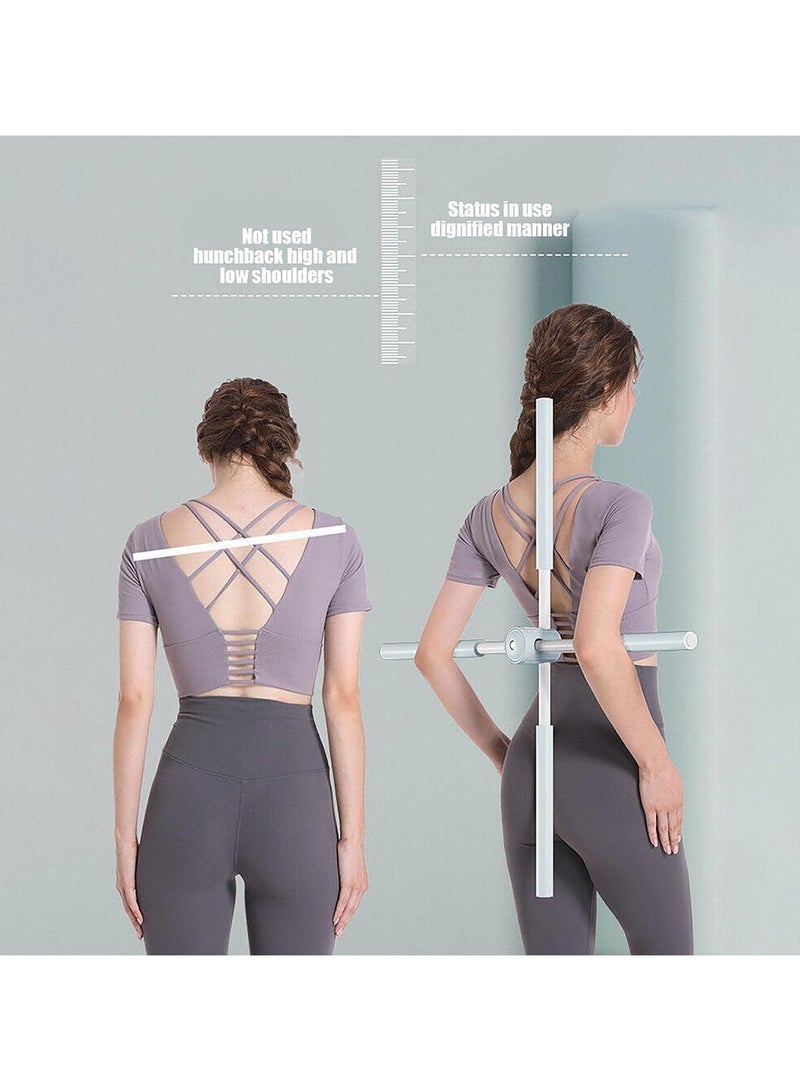 AUTOYSUR Yoga Sticks Stretching Tool Retractable Posture Corrector Humpback Correction Stick Open Shoulders and Open Back for Adult and Child Posture Corrector 90 Degree Rotatable Yoga Body Sticks (Blue) - Image 3