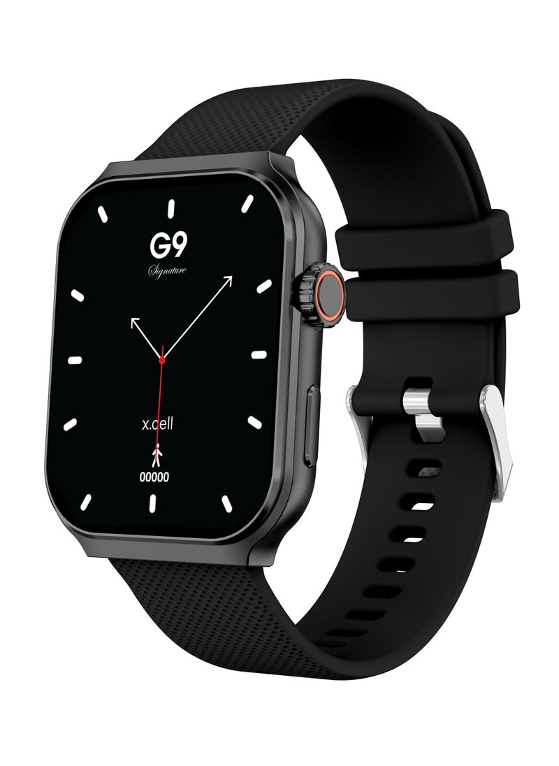 X.Cell - G9 Signature Unisex Smart Watch, 2.01” HD Display with IP67 Water Proof, Fitness Tracker with 107 Workout Options, 7+ Days Battery with Wireless Charging, Compatible with iOS & Android - Black - Image 1