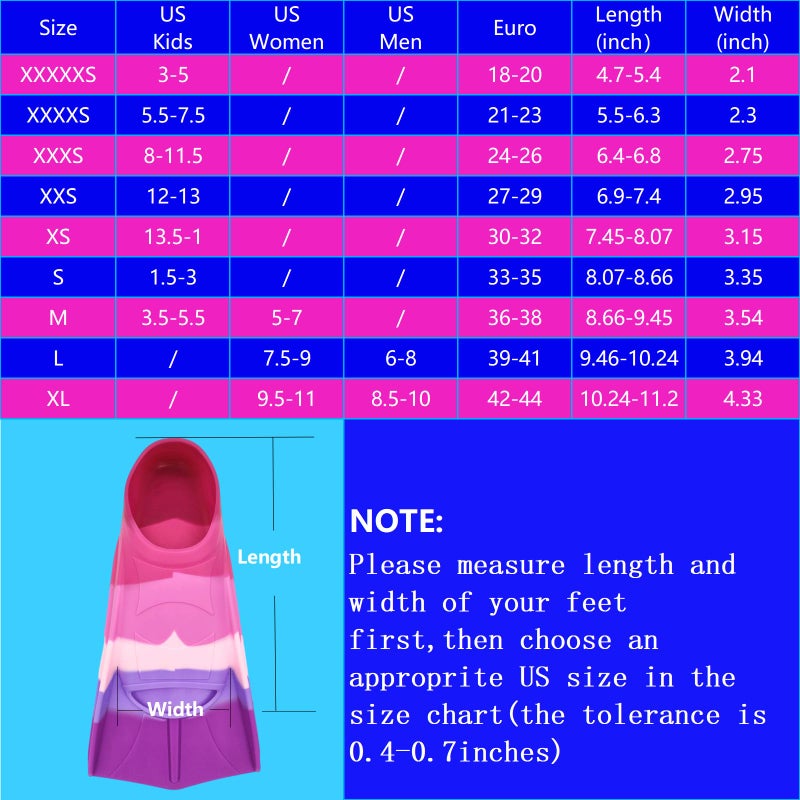 Gugmoy Kids Swim Fins,Comfortable Silicone Flippers for Swimming and Diving,Size Suitable Beginners Kids Girls Boys Adults (Small, Colorful-C) - Image 4