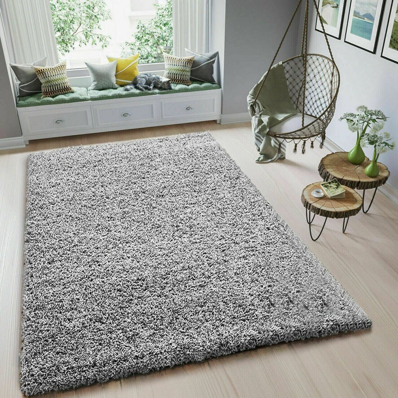 PRIME PLUS Extra Thick Heavy 5CM Pile Soft Shaggy Modern Area Rugs Bedroom Hall Rug Light Grey 160 x 230