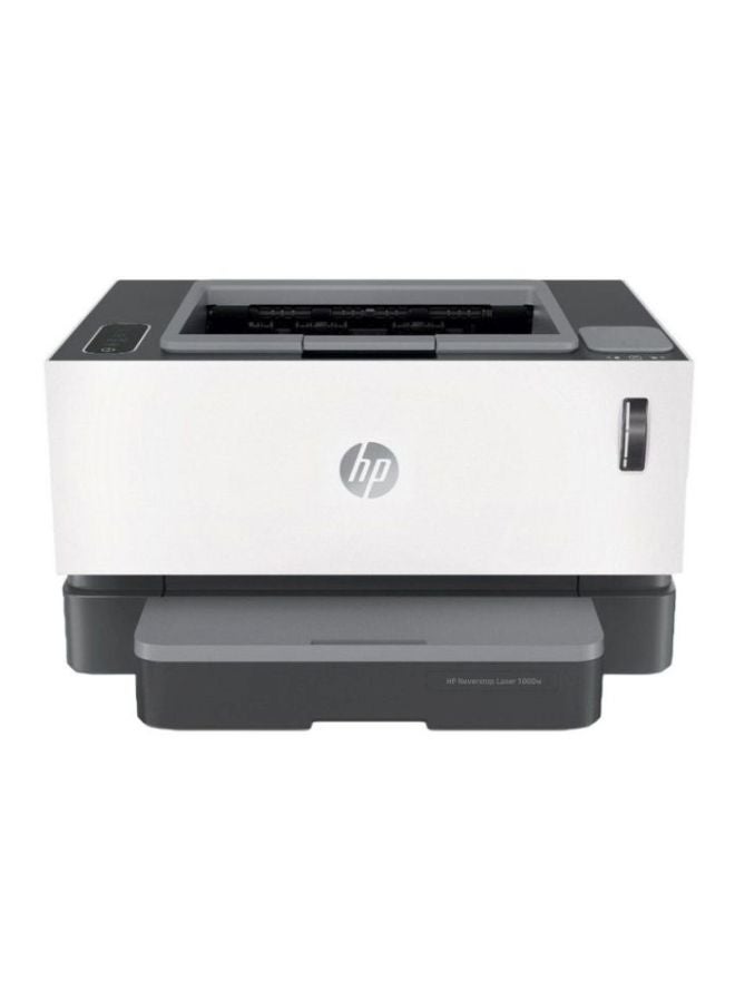 HP طابعة ليزر نيفر ستوب 1000W لاسلكية من إتش بي - بسرعة طباعة تصل إلى 21 صفحة في الدقيقة ومزودة مسبقاً بمسحوق الحبر لطباعة ما يصل إلى 5000 صفحة - اللون أبيض [طراز 4RY23A] أبيض/رمادي - Image 1