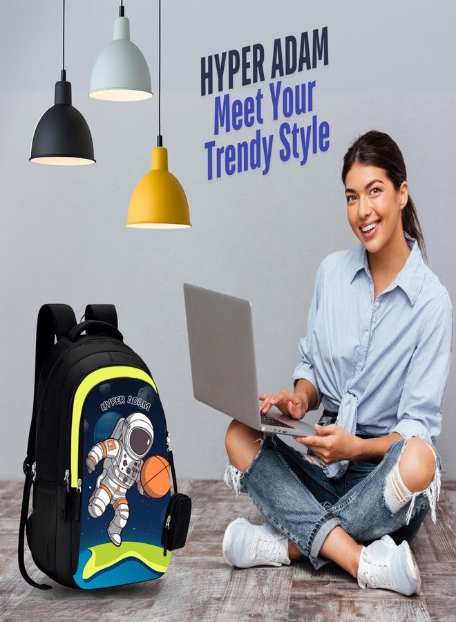 هايبر آدم حقيبة ظهر مدرسية هايبر آدم سعة 35 لترًا، حقيبة ظهر جامعية للسفر والمكتب، حقيبة ظهر متعددة الأغراض، حقيبة نزهة للأولاد والبنات (رائد فضاء) - Image 5