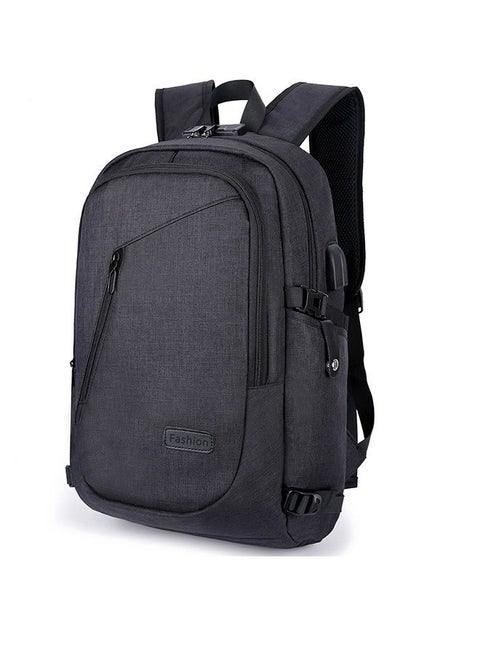 Anti-Theft Waterproof Oxford Laptop Bag With USB Charger Port And Headphone Jack - 15.6in (Black)