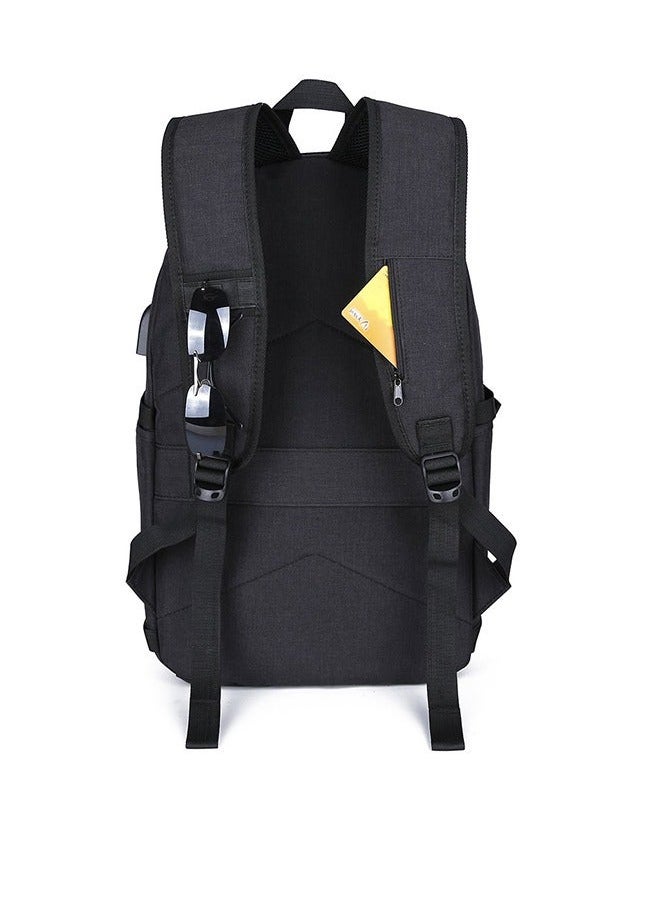 Anti-Theft Waterproof Oxford Laptop Bag With USB Charger Port And Headphone Jack - 15.6in (Black)