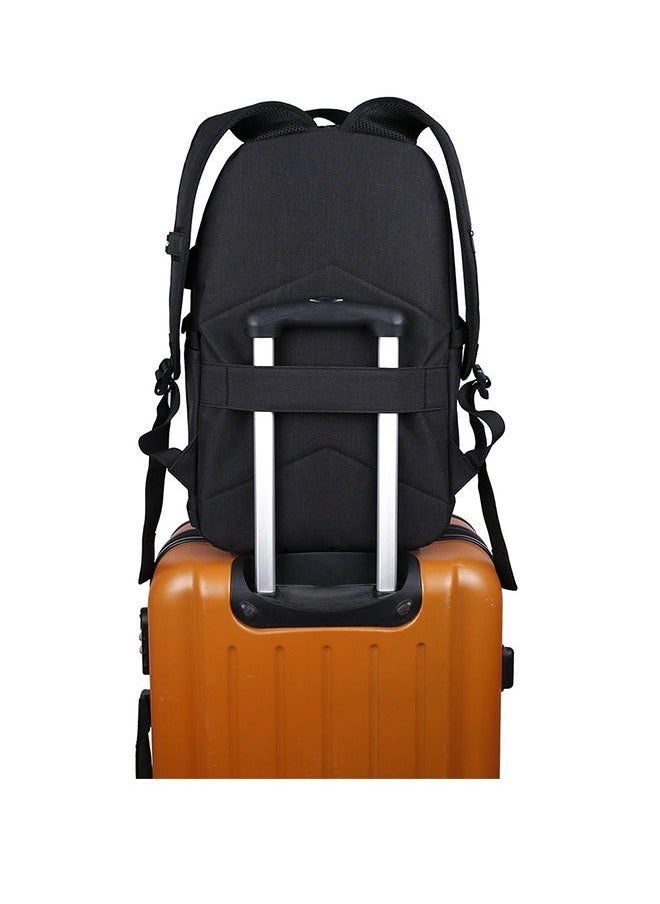 Anti-Theft Waterproof Oxford Laptop Bag With USB Charger Port And Headphone Jack - 15.6in (Black)