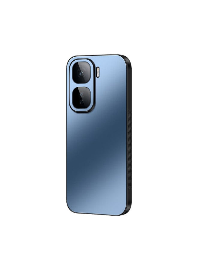 Shangsu Iqooneo11 Phone Case Iqoo Neo11 Protective Cover Ag Matte Lens Full Coverage Real Touch Vivo Simple Solid Color Anti-fingerprint For Men And Women Gem Blue