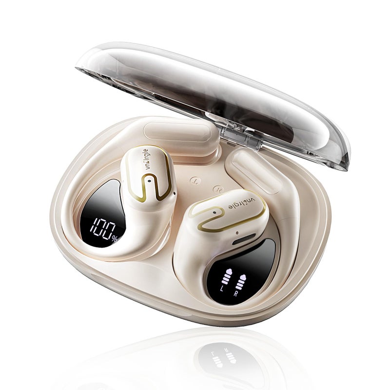 vnilrgle Open Ear Headphones Earbuds Wireless 54 Bluetooth Ear Buds with LED Digital Display IPX7 Waterproof Wireless Headphones Touch Control Air Conduction Stereo Sound with 182mm Drivers 40H Playtime - Image 2
