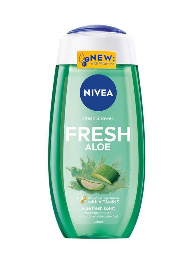 Nivea Fresh Aloe Shower Gel, Natural Aloe Vera, Fresh Scent - 250ml ( Pack of 2 ) - Image 2